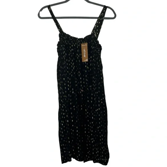 NWT | Nasty Gal | Black & Gold Spot Strappy Smock Mini Dress | Size XS - Picture 5 of 10